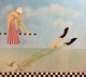 Diving for Gold    30x31    Oil on wood panel